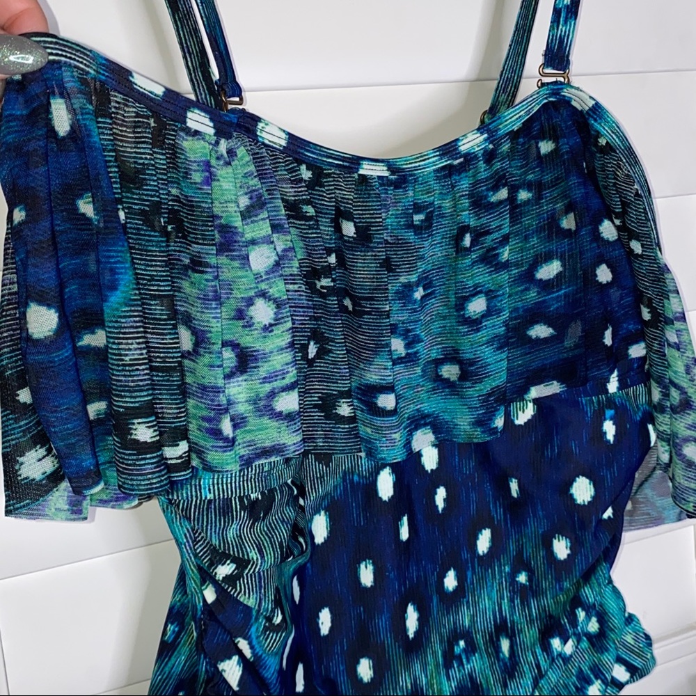 NWOT St. Tropez Leopard Print 4-in-1 Swim Top - Picture 3 of 6